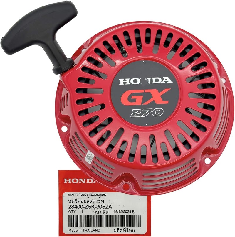 KINDZA Genuine 28400-Z5K-305ZA Recoil Starter Assembly with Genuine Emblem 87521-Z5K-000 for Honda GX270 GX240 Engines WT30XK4 FRC800 Superseded by 28400-Z5K-013ZA - Image 1